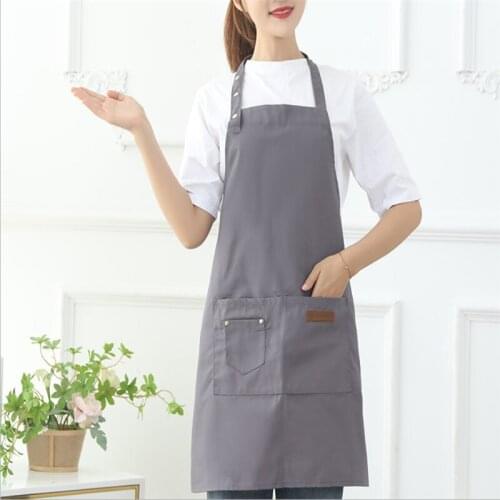 Modern Style Pure Color Cooking Kitchen Apron for Woman Men Chef Waiter Cafe Shop BBQ Hairdresser Aprons Custom Gift Bibs