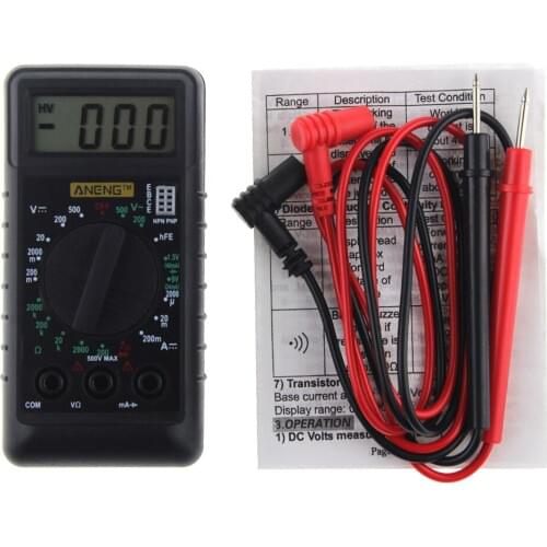 Mini Pocket Digital Multimeter with Alarm Protection Voltage Ampere Ampere Ohm AC DC LCD Portable LCD Eletronics multi meter