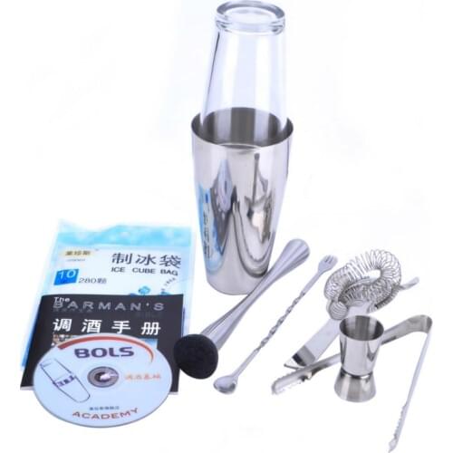 Kitchen Dining Barware Bar Sets 550 Ml Stainless Steel Classic Tin Boston Flair Shaker Practical Bartender Suit