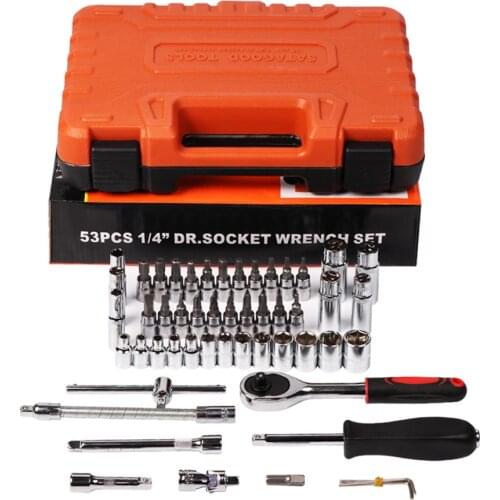53pcs Combination Ratchet Wrench Socket Spanner Automobile Car Bicycle Bike Hand Repair Tool Set Universal Ratcheting Wrench