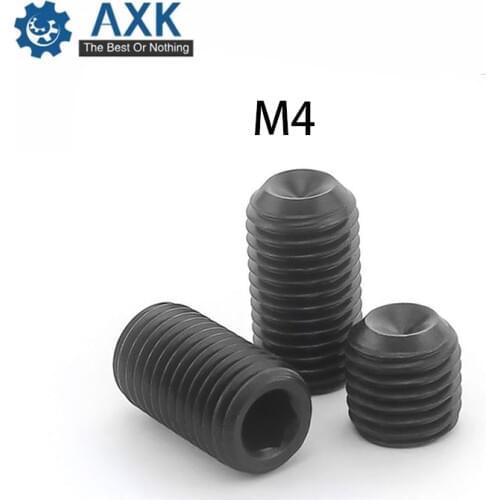 Grub Screws Socket Set Carbon Steel Black Mm M4x(2/2.5/3/4/5/6/8/10/12~20 M4 Hex Machine Round High Lot (100 Pieces/lot) 100pcs