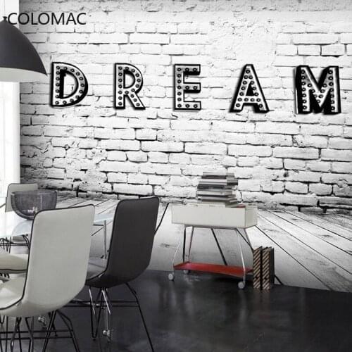 Colomac Custom Retro 3d Wood Grain Brick Pattern Western Restaurant Wallpaper Coffee Shop Background Mural Decor Drop Shopping