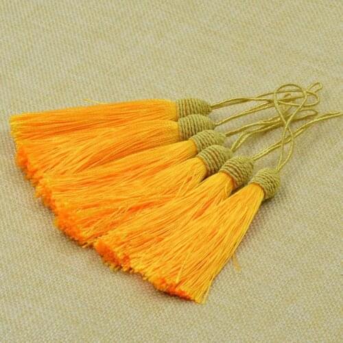 Wholesale 50pcs/lot good quality 10cm Colorful Tassel Golden mixed Charms DIY Jewelry bag Pendant parts Free shipping
