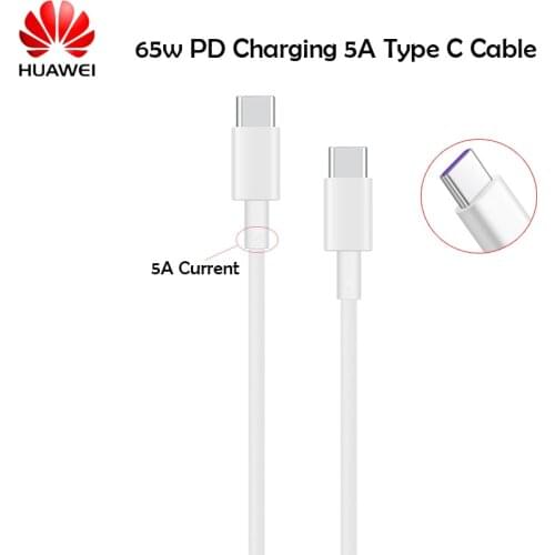 Original Huawei 65W PD Super Charging USB-C Cable 100CM 5A Type C To Type C USB Cable For Matebook E X Pro 13 Honor Magicbook 14