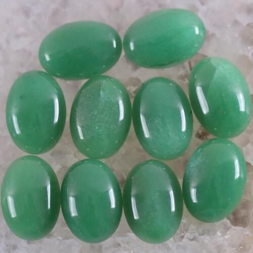 16x12MM Oval CAB Cabochon Natural Stone Beads Green Aventurine For Jewelry Making Necklace Pendant Bracelet Earrings 10Pcs K1549