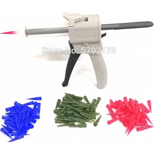 30ml Glue Gun Manual Caulking Gun UV Glue Applicator 30 CC Syringes Barrel 300pcs Tapered Dispensing needle Tips Se