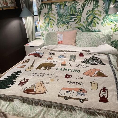 Outdoor Camping blanket for picnic car bed spread sofa cover aesthetics home decor sofa blanket Nordic tapestry room carpet