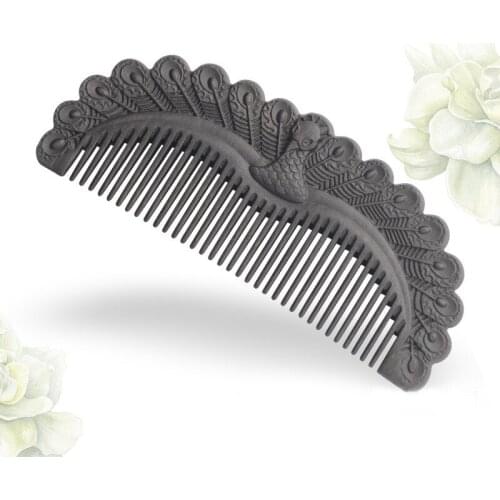 Natural Sandalwood Wood Comb Anti-Static Exquisite Double Sided Carved Wooden Hair Comb Birthday Gift for Wife Mother MA