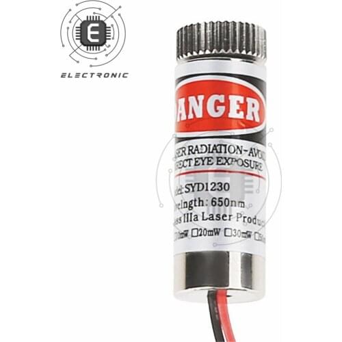 10PCS Adjustable Beam 650nm 5mW Red Line Laser Module Head Glass Lens Focusable Industrial Class 3-5V