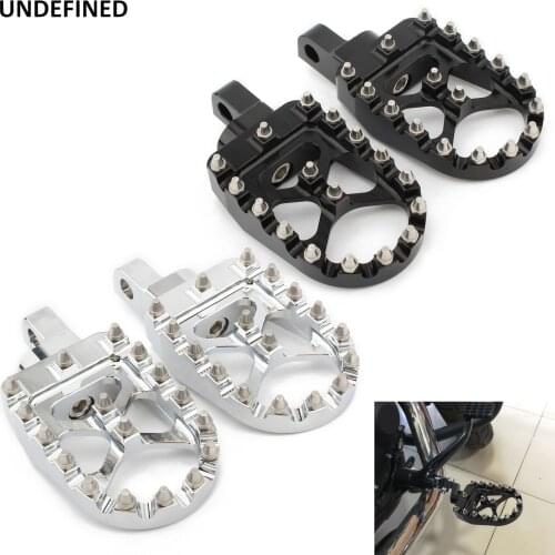 Wide Fat Footrest Foot Pegs 360 Roating Motorcycle MX Bobber Style for Harley Sportster XL883 XL1200 Rocker FXCW FXS FXSB FXSE