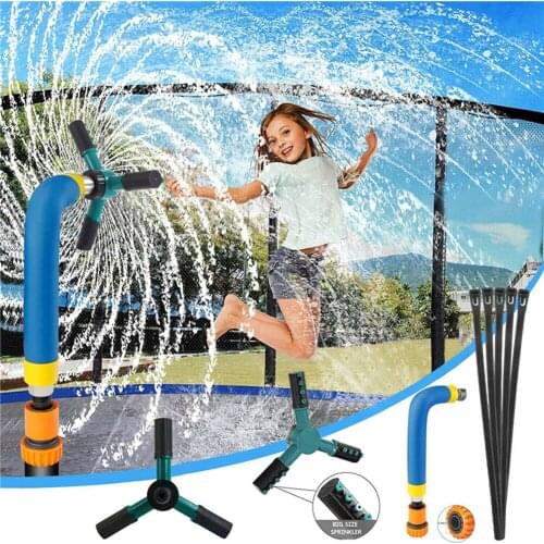 1 Set 360° Rotating Water Sprinkler Trampoline Rotary Sprinkler Kit for Outdoor Courtyard Water Park Summer Gardening Supplies