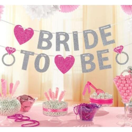 Vintage White BRIDE TO BE Banner Wedding Party Decorations Bunting Garland Handmade Hen Party Decoration Banner