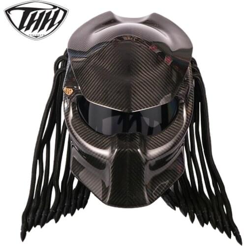 Carbon Fiber Motorcycle Predator Helmet Full Face DOT certification High quality casco depredador clear colorful lens