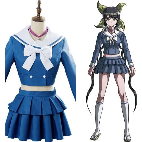 Fast Shipping Anime Danganronpa Cosplay Tenko Chabashira Costume japanese school JK uniform shirt dress suit women Autumn Dress