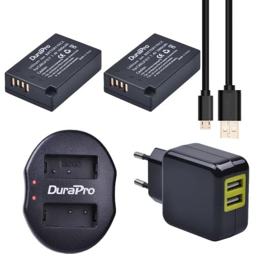 2pcs LP-E17 LPE17 LP E17 Li-ion Battery + USB Dual Charger + EU plug for canon EOS Rebel T6i 750D T6s 760D M3 8000D Kiss X8i