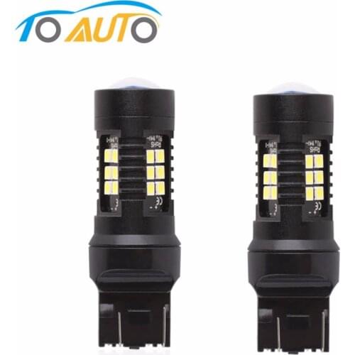 2x T20 w21/5w 7443 auto led car lights white red yellow 21SMD t20 7440 w21w turn signal brake reverse parking light bulb