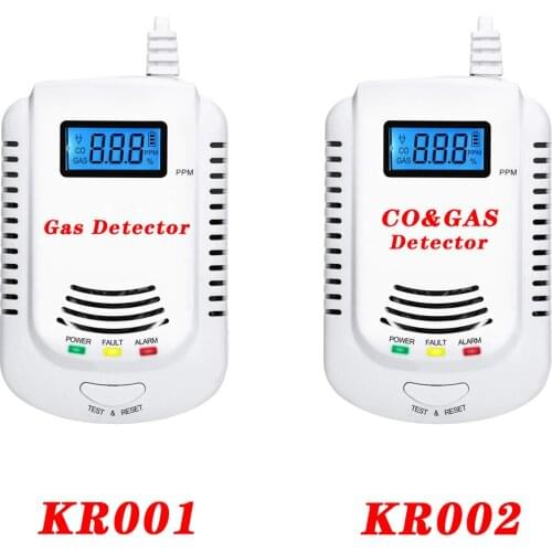 2 in 1 Detector, Methane Propane Natural Gas Leak Detection Sensor With Voice Prompt, LED Display EU Plug Household Gas Analyzer