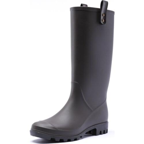 368-1243 TONGPU Basic Womens Matte Waterproof Wellies Tall Rain Boots