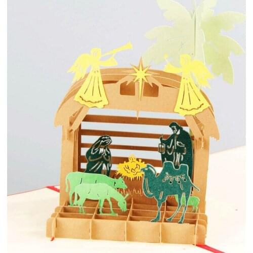 3D Laser Cut Handmade Cartoon Desert Camel Paper Invitation Greeting Card with Envelope Birthday Party Postcard Creative Gift