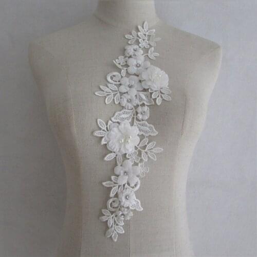 High quality New 1pc white Fabric Flower Venise Lace Sewing Applique Craft lace collar clothing decoration accessories YL1067
