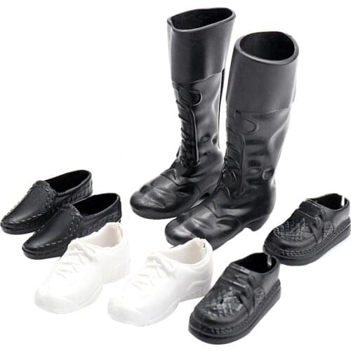 4Pairs Mini Plastic Shoes High Boots for 12inch Doll Boyfriend Accessory Toy