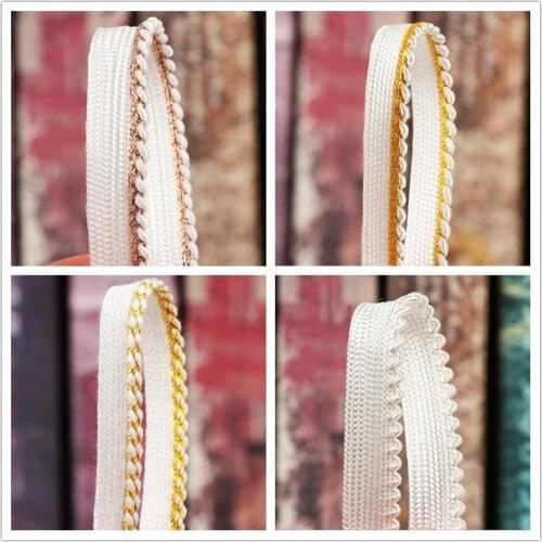 50Yards Glittery Shiny Ombre Braided Gold Wire Piping Lip Inlaid Strips Pillow Cushion Trim Upholstery Edging Trim Bed Sewing