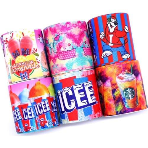 Free shipping 50 yard cartoon printed grosgrain ribbon 31478