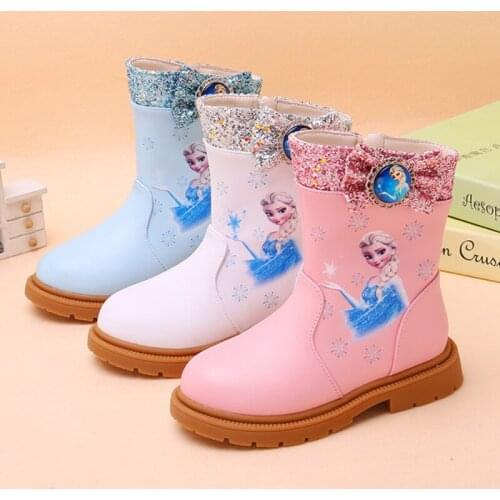 Girls' Boots 2021 Autumn New Childrens Shoes Princess Aisha Childrens Short Boots Soft Soled Girls' Princess Single Boots
