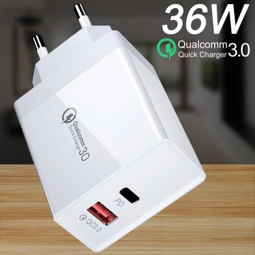 Quick Charge 3.0 36W Mobile phone Charger USB Charger FCP Turbo US EU UK Plug Adapter for Samsung S9 iPhone Huawei Xiaomi