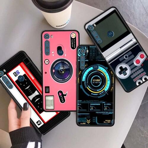 Phone Capa for Motorola G9 Play One Fusion G8 Power Lite Shell for Moto E6s Edge Plus G30 Soft Case Vintage Camera Cassette