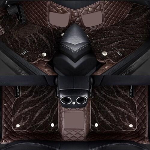 Black Leather Car floor mat For dodge journey caliber challenger ram 1500 durango nitro accessories