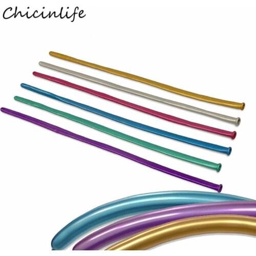 Chicinlife 10pcs Long Metal Twist Latex Balloons Tying Making Balloons Wedding Decoration Baby Shower Birthday Party Decoration