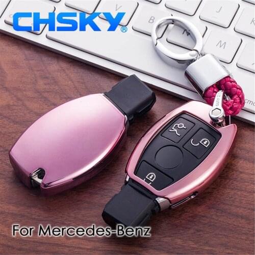CHSKY TPU For mercedes key cover key chain Case For mercedes w212 W210 A B C E Class Car key cover keychain for benz accessories