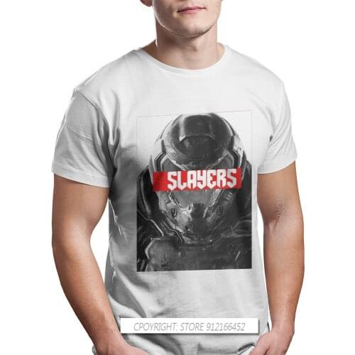 Doom Eternal Hell Doomguy Seraphim Game Fabric TShirt The Slayer Basic T-Shirt Homme Men Clothes New Design Trendy