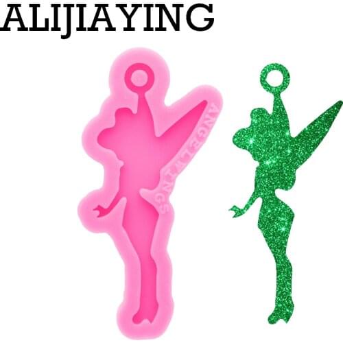 DY0670 Super Glossy Angel girl Keychain Mold Silicone Epoxy Craft Molds DIY for Resin Crafting Mould Not Sticky