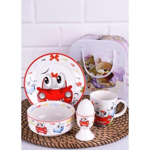Red Car Pattern Porcelain Mama Set