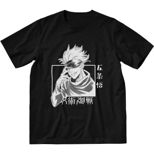 Harajuku Jujutsu Kaisen Tshirts Men Novelty Tee Tops Cotton T Shirt Short Sleeve Fashion Satoru Gojo T-shirts Gift Idea Merch