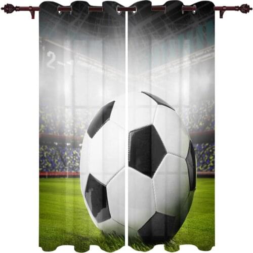 Living Room Curtains Football Field Lights Grass Modern Home Decor Bathroom Kitchen Bedroom Balcony Floor Valance Curtains
