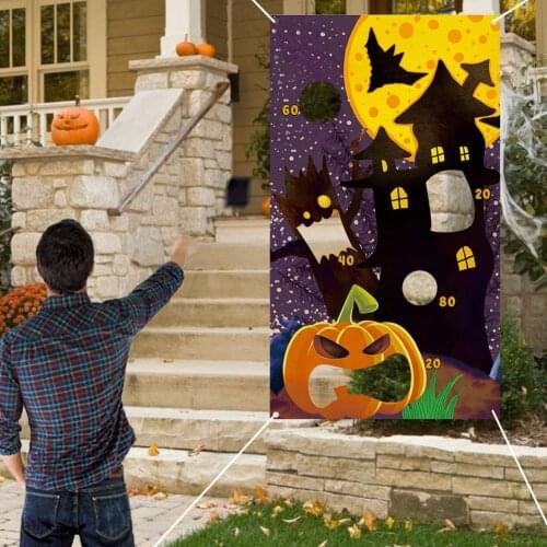 Sandbag Throwing Toy Flag Cartoon Hanging Flag Outdoor Game Halloween Parent-child Interactive Sandbag Game Outdoor Toys