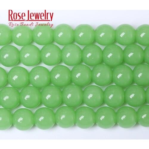 Natural Apple Green Jades Stone Round Beads for Jewelry Making 8 Mm 15 Inches Spacer Beads Diy Bracelet Wholesale