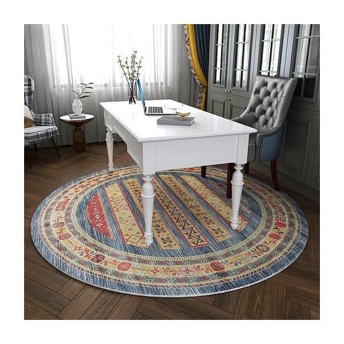 American Style Round Carpet Ethnic Retro Simple Living Room Computer Table hHanging Basket Mat