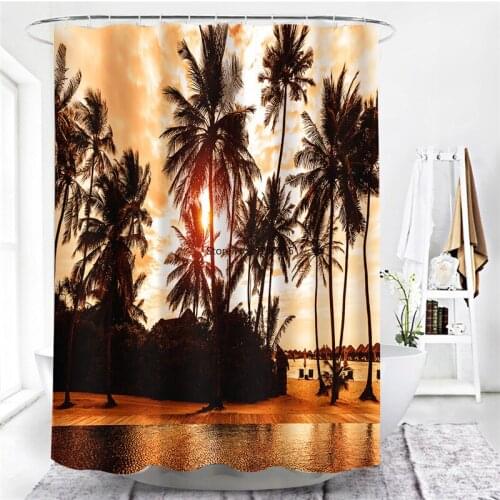 Landscape Natural Bath Curtain Polyester 100% Bathroom Decorative Shower Curtain Sea Animals Home Decor Waterproof douchegordijn