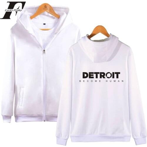 LUCKYFRIDAYF Detroit Become Human cotton Zipper Game Hoodies Sweatshirts men women 2018 Regular Hoodies Casual Clothes Plus Size