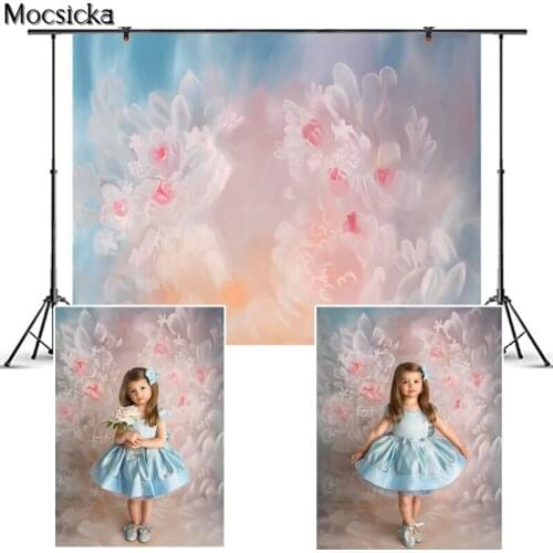 Mocsicka Newborn Flower Photography Background Hand Drawn Style Backdrop Child Portrait Photo Decoration Prop Studio Baby Shower