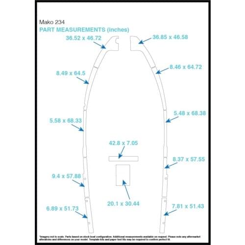 Mako 234 Cockpit Pad Boat EVA Teak Decking 1/4" 6mm