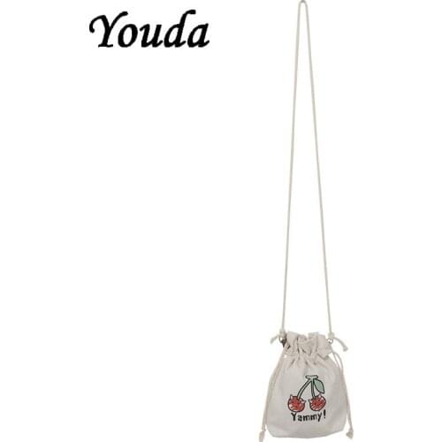 New Student Canvas Small Bag Girls Cute Print Hand Bag Womens All-match Messenger Bag Shopping Mobile Phone Bag Coin Purse