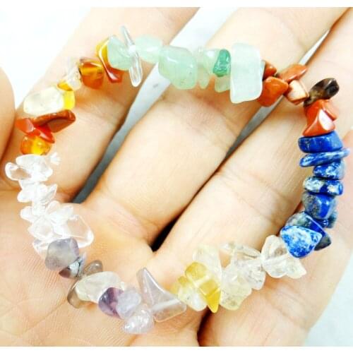 Wholesale Charm 7 Chakra Reiki Healing Crystals tiger eye Opal Natural Stone Single Strand Women Bracelet A33