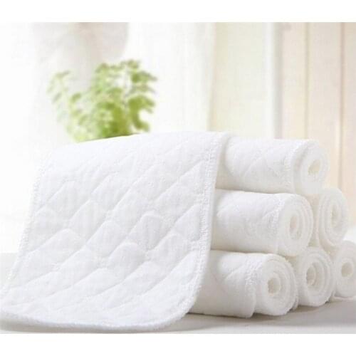 5PCS Baby Diapers Bamboo Eco Cotton Diapers Nappy Baby 3 Layers Of Microfiber Fast Absorbent Inundation Soft Baby Diaper