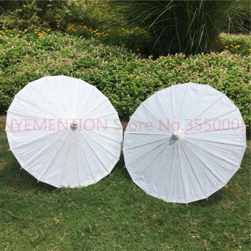 PoeticExst Chinese vintage white paper marriage decoration children umbrellas 50pcs