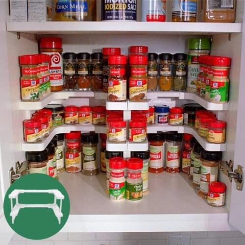 Adjustable Spicy storage shelf Stackable Expandable Seasoning Spice Rack Pantry Cabinet Organizer kitchen Shelves